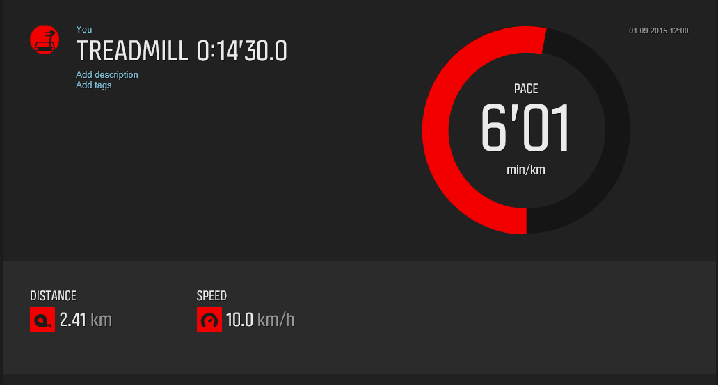 1.5 distance on treadmill